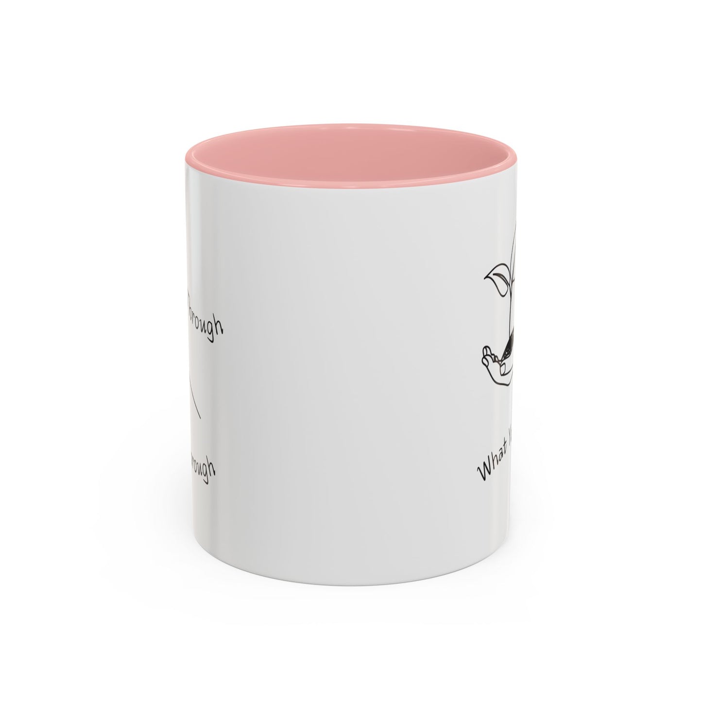 Mental Health Mug, Inspirational Coffee Cup, Mug with Flowers, Gift for Her, 'Grow Through What You Go Through' Coffee Cup