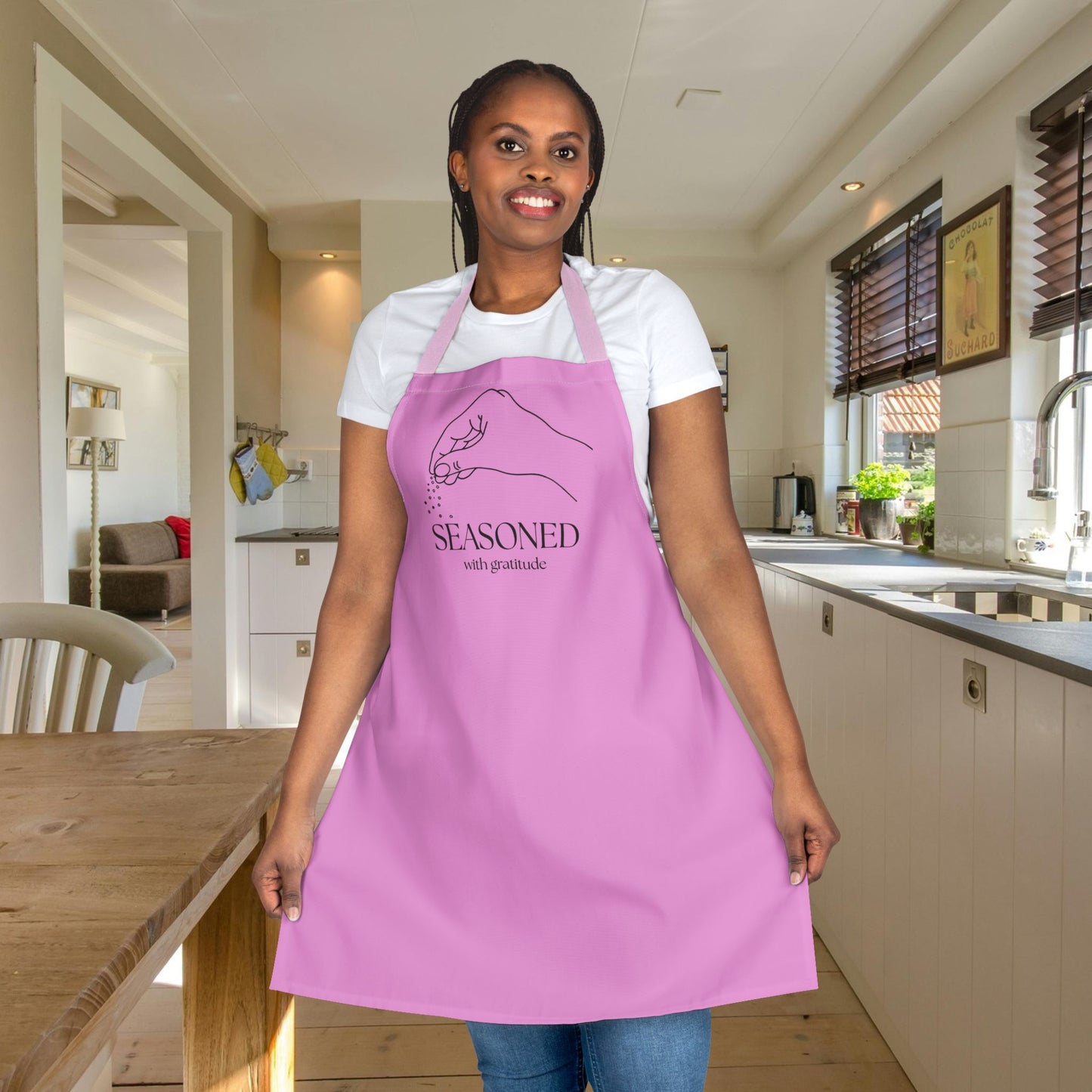 Seasoned with Gratitude Apron - Stylish Chef's Gift, Kitchen Essential, Baking or Cooking Gift, Baking Accessory, Mothers Day, Gift for Her