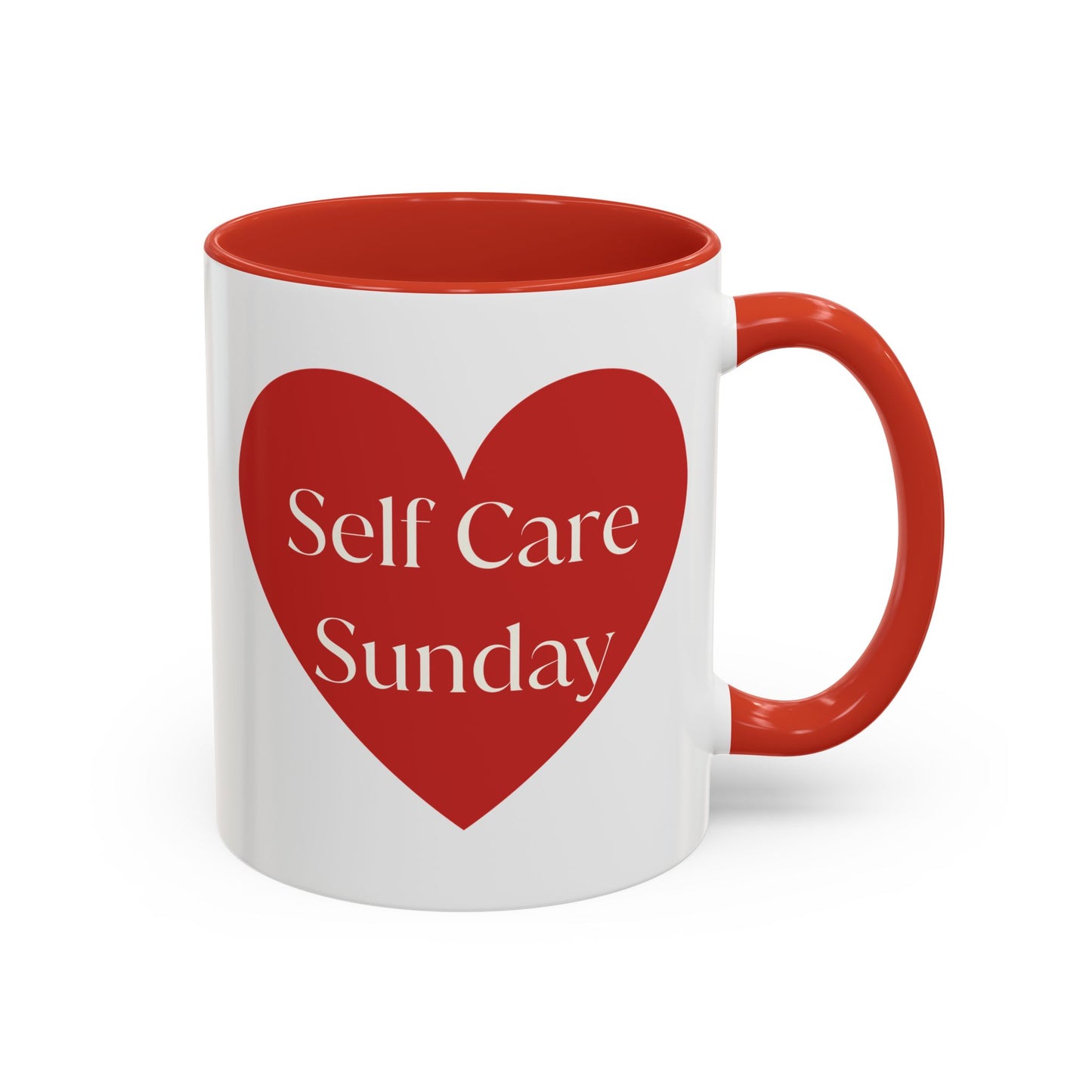 Self Care Sunday Mug with Hearts, Self Love Coffee Cup, Valentines Day Gift, Gift for Her