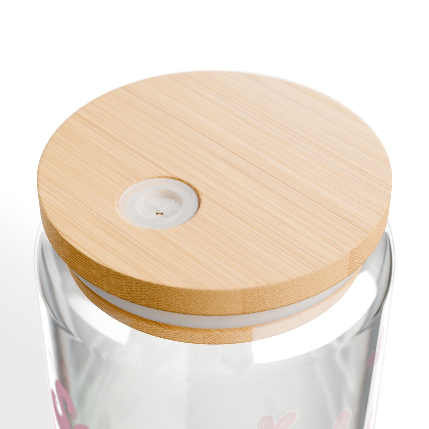 Self Love Club Sipper Glass (16 oz), Heart Patterned Tumbler, Self Care Gift, Valentine's Day, Gift for Her
