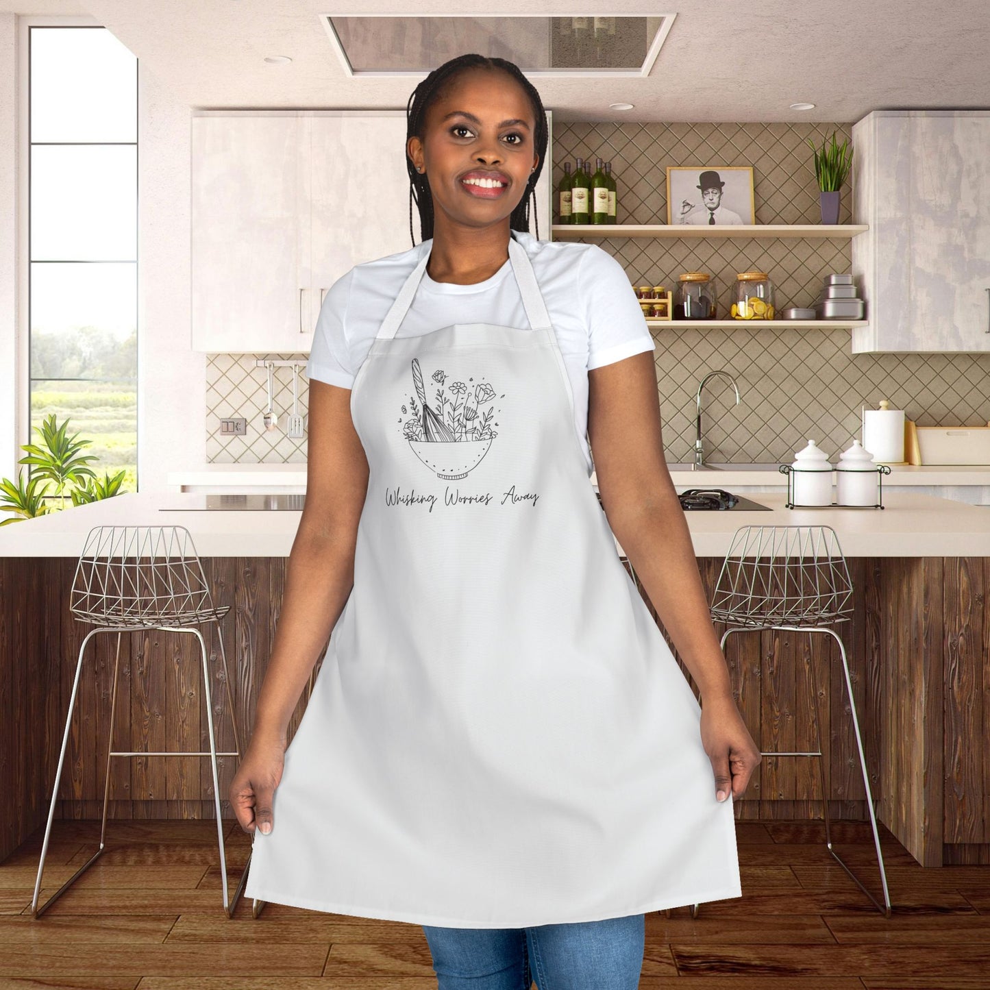 Whisking Worries Away Apron - Stylish Chef's Gift, Kitchen Essential, Baking or Cooking Gift, Baking Accessory, Mothers Day, Gift for Her