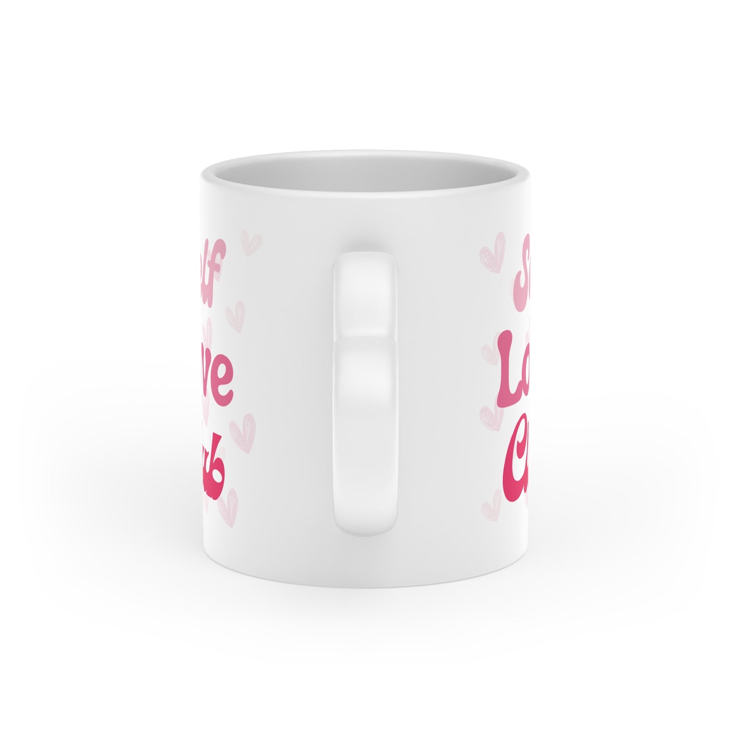Self Love Mug (11 oz), Heart-Shaped Mug, Gifts for Her, Self Care Mug