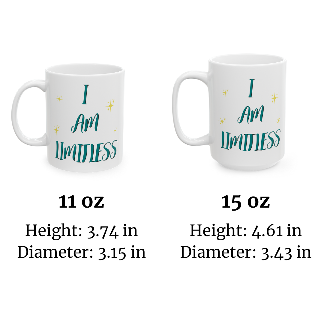 I Am Limitless Mug, Self Care Gift, Mental Health, Inspirational, Motivational Coffee Cup, Empowering Tea Mug, Gift for Her