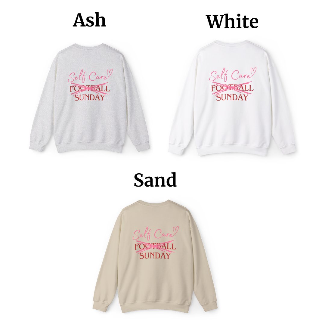 Self Care Sunday Crewneck Sweatshirt, Football Sunday, Cute Unisex Sweatshirt, Funny Sweatshirt, Gifts for Her, FREE SHIPPING
