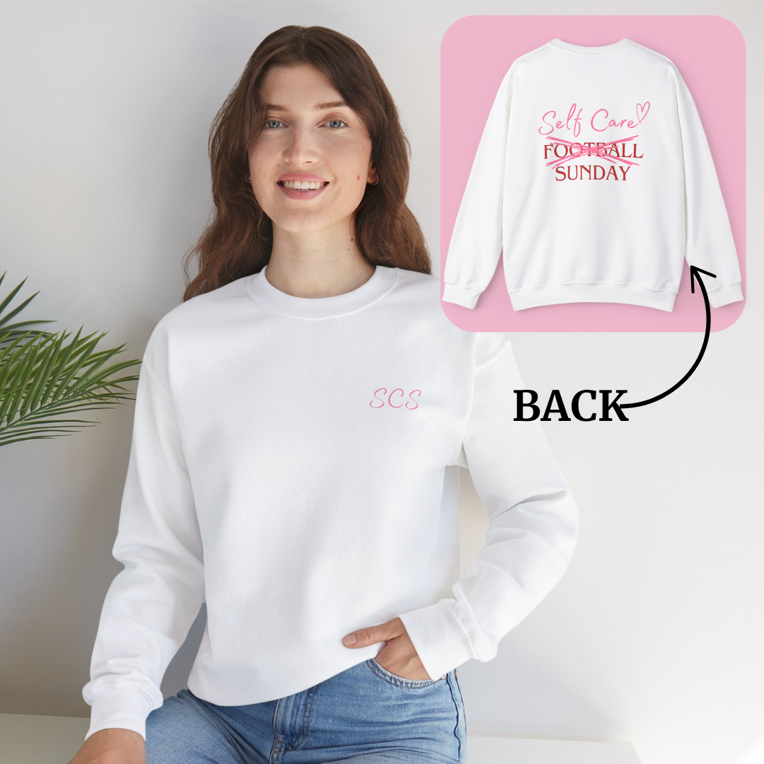 Self Care Sunday Crewneck Sweatshirt, Football Sunday, Cute Unisex Sweatshirt, Funny Sweatshirt, Gifts for Her, FREE SHIPPING