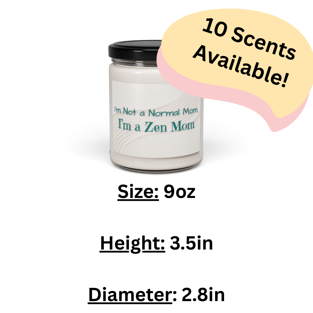 Scented Soy Candle for Mom, Self-Care Candle, Gift for Wellness Mom, Mother's Day, Spa Lover, Zen Mom