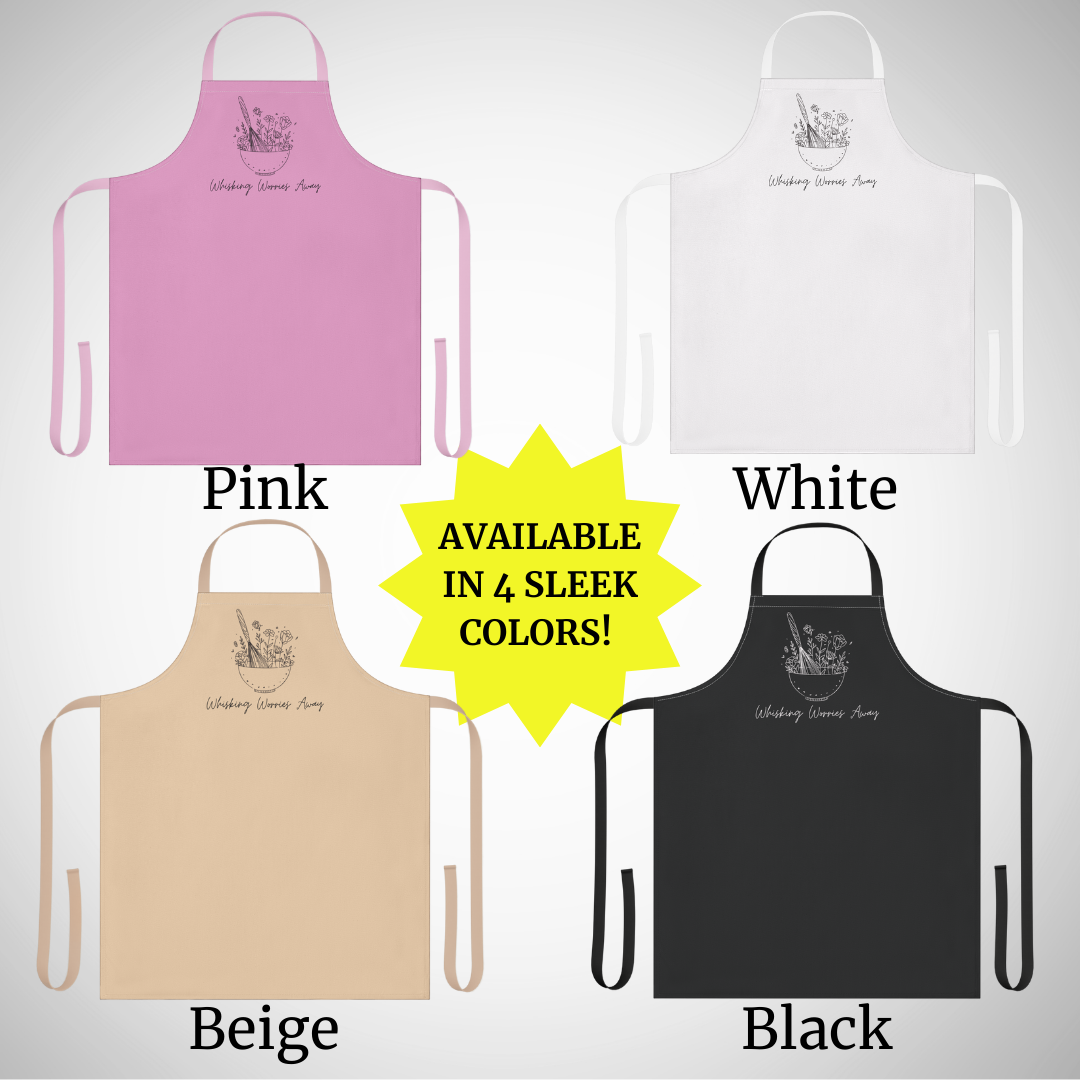 Whisking Worries Away Apron - Stylish Chef's Gift, Kitchen Essential, Baking or Cooking Gift, Baking Accessory, Mothers Day, Gift for Her
