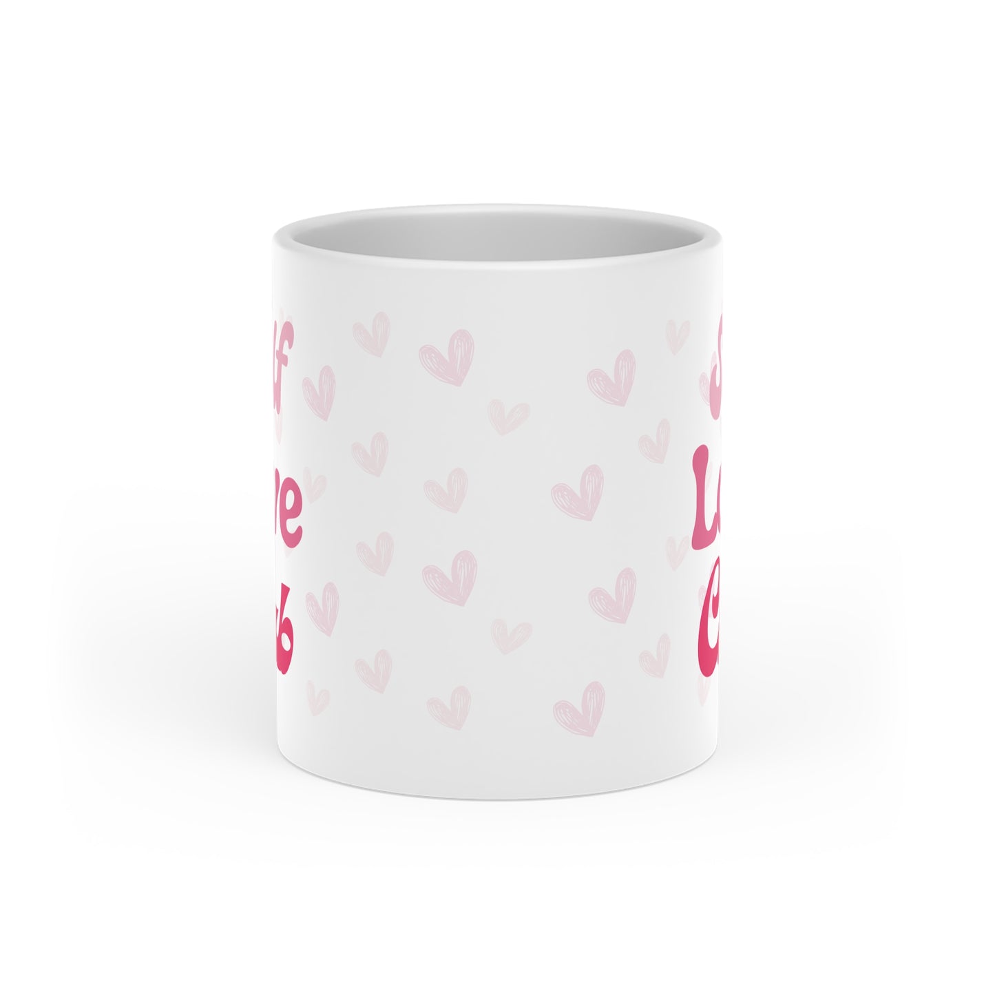 Self Love Mug (11 oz), Heart-Shaped Mug, Gifts for Her, Self Care Mug