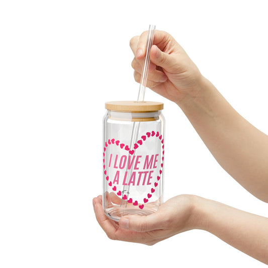 Self Love Sipper Glass, Self Care Tumbler, Valentines Day Gift, Gifts for Her, Cute Cup, Iced Coffee Cup